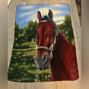 Soft Throw Blanket Horse Head 47” X 63”